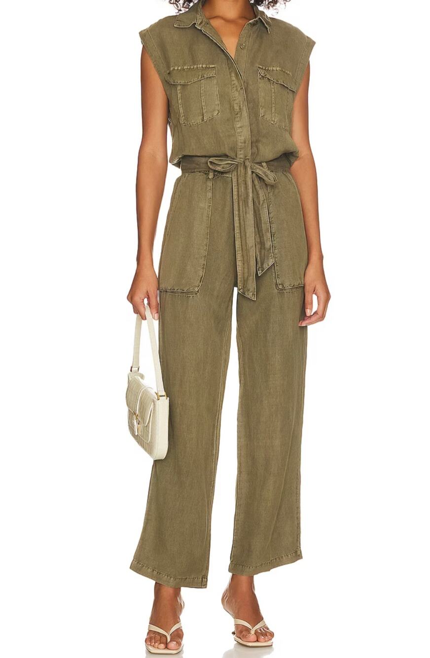 Young Fabulous & Broke YFB Black Sleeveless Linen Blend Jumpsuit S